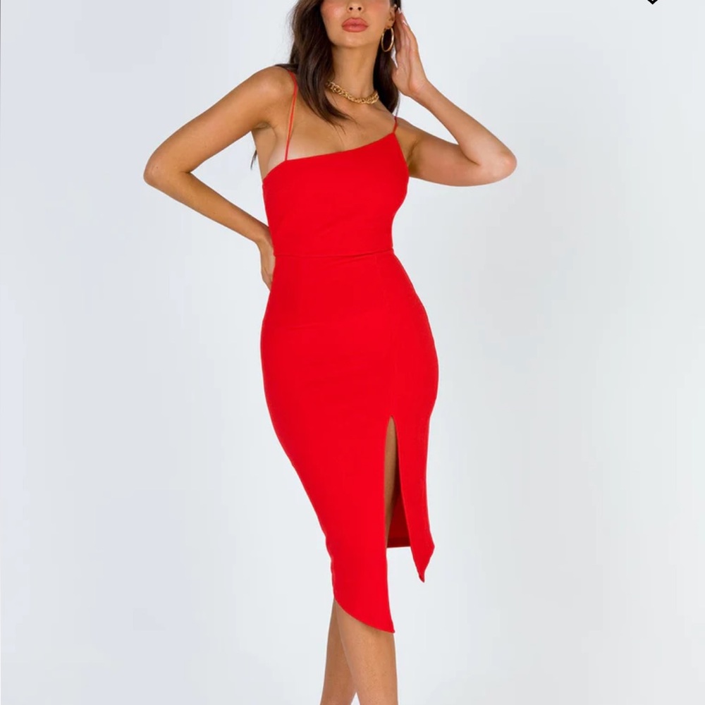 Aero midi dress red princess Polly